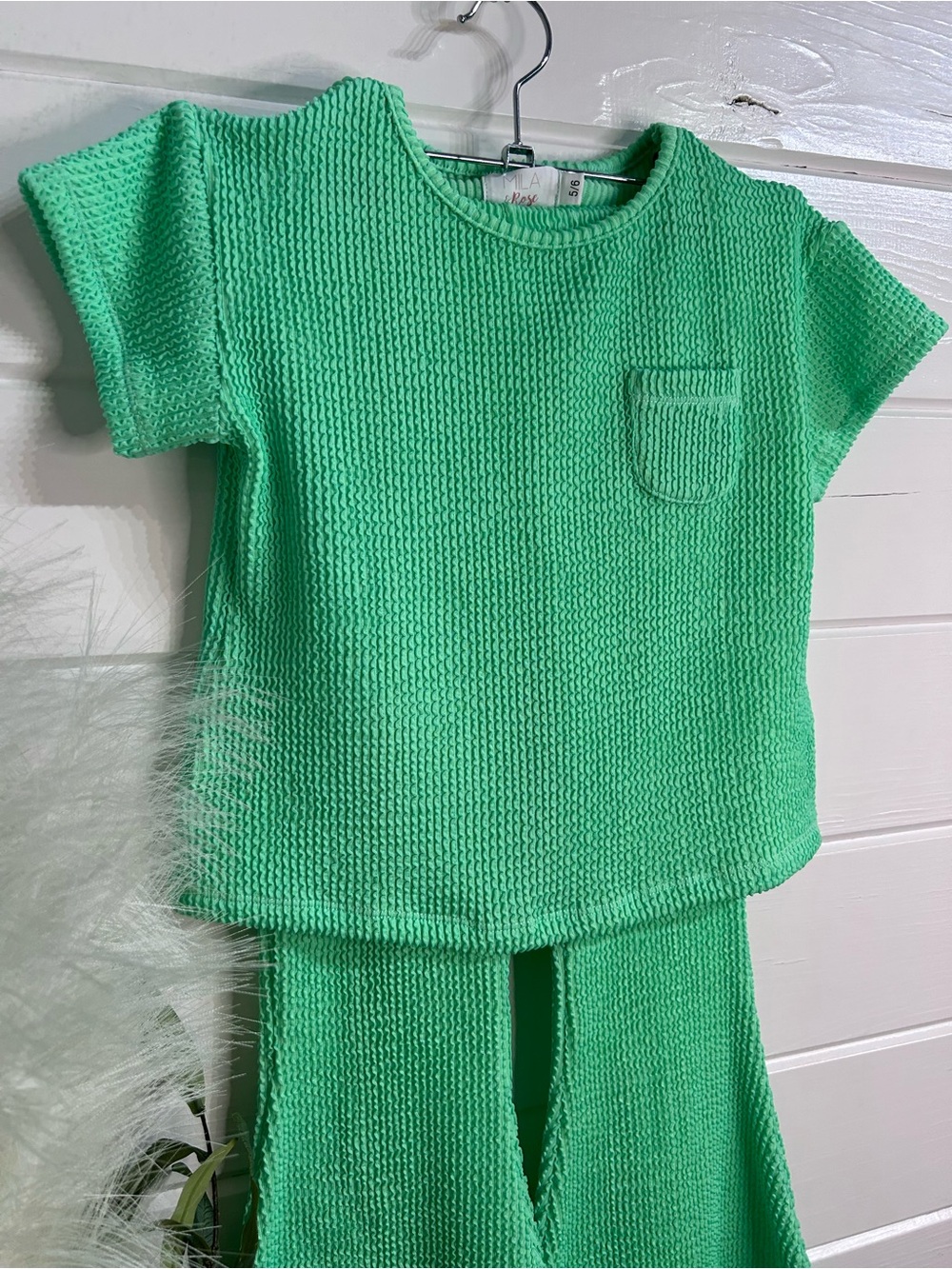 Kids Short Sleeve Pajama Set - Mint Green